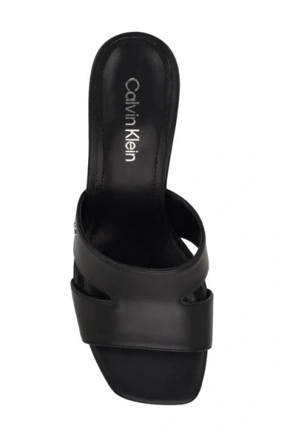 Calvin Klein Valery Block Heel Slide Sandal In Black