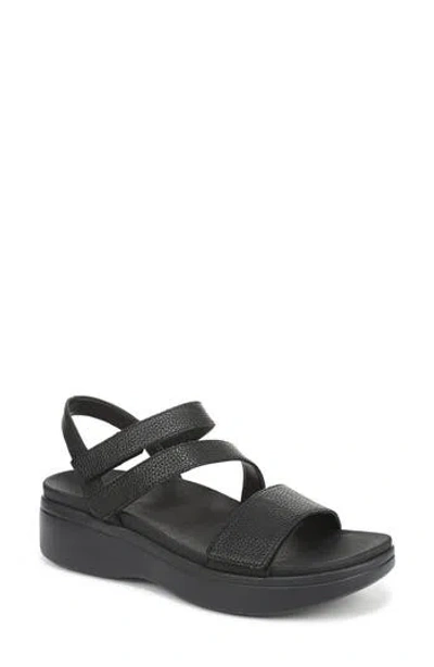 Vionic Sophia Strappy Platforn Wedge Sandal In Black