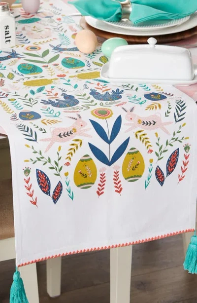 Design Imports Easter Folk Embellished Table Runner In Multi