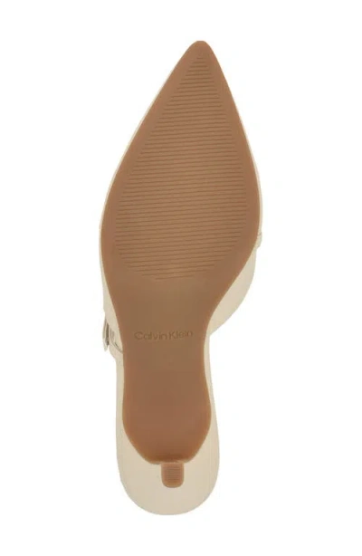 Calvin Klein Jansy Pointed Toe Mule In Natural
