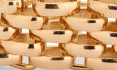 Cz By Kenneth Jay Lane Mesh Chain Bracelet In Polished Gold