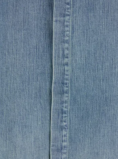 Fear Of God Light Blue Shirt With Faded Denim Effect In Animal Print