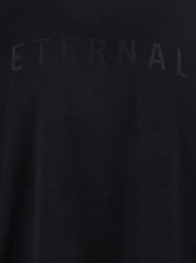 Fear Of God Black T-shirt With Eternal Print On The Front And Logo Patch On The Back In Black
