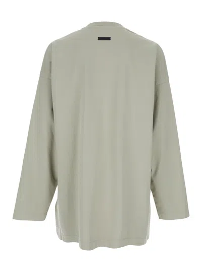 Fear Of God Grey T-shirt With Eternal Print On The Front And Logo Patch On The Back In Gray