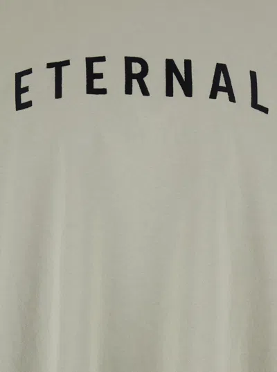 Fear Of God Grey T-shirt With Eternal Print On The Front And Logo Patch On The Back In Gray