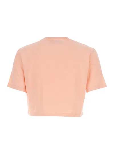 Fendi Women Pink T-shirt With Cropped Design And Raised Logo On The Front In Cotton Woman