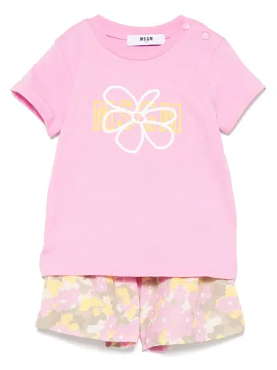 花卉印花短裤套装