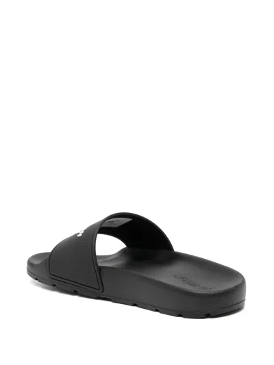 Off-white Rubber Slides For Left And Right In Black