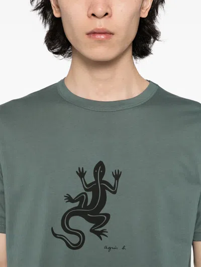 Agnès B. Lizard Printed T-shirt In Green