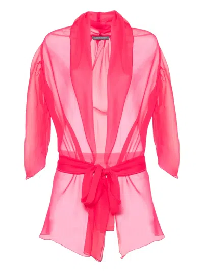 Alberta Ferretti Silk Jacket In Pink