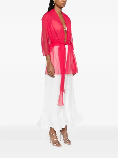 Alberta Ferretti Silk Jacket In Pink