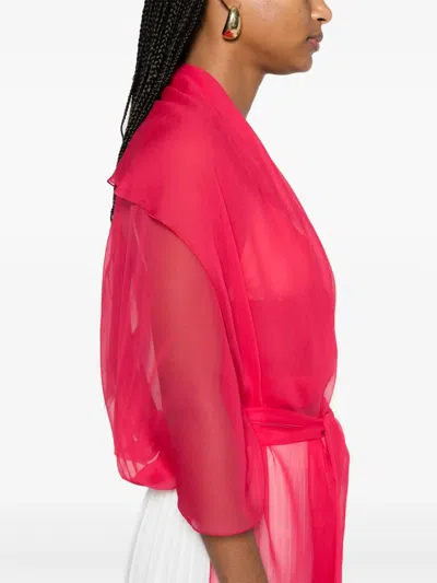 Alberta Ferretti Silk Jacket In Pink