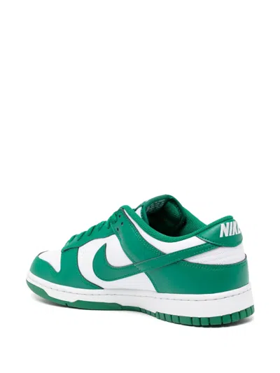 Nike Dunk Low Retro Sneakers In Green Leather