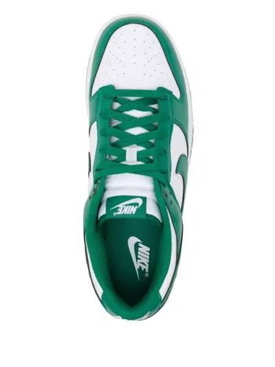 Nike Dunk Low Retro Sneakers In Green Leather
