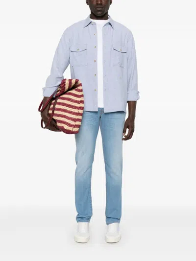 Jacob Cohen Hemd Mit Meliertem Effekt In Blue