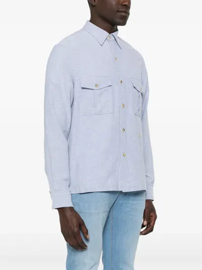 Jacob Cohen Hemd Mit Meliertem Effekt In Blue