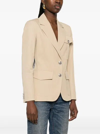 Liu •jo Single-breasted Blazer In Neutrals
