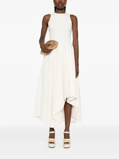 Alexander Mcqueen Mcqueen Asymmetrical Dress In White