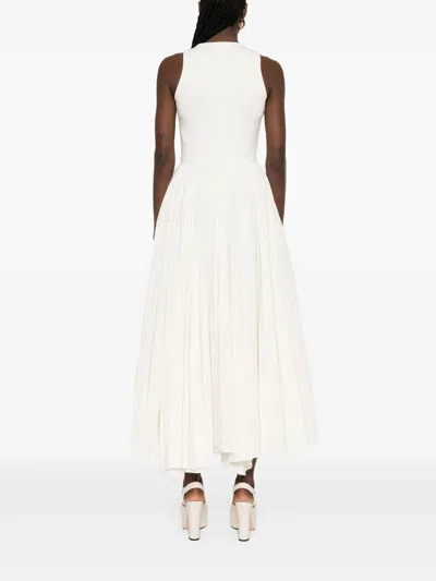 Alexander Mcqueen Mcqueen Asymmetrical Dress In White