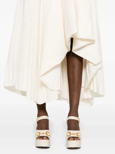 Alexander Mcqueen Mcqueen Asymmetrical Dress In White