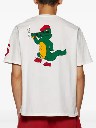 Bode Printed Cotton-jersey Henley T-shirt In White