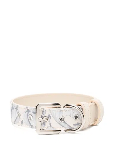 Versace Barocco Pet Collar In Neutrals