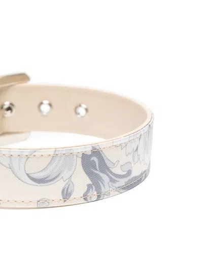 Versace Barocco Pet Collar In Neutrals
