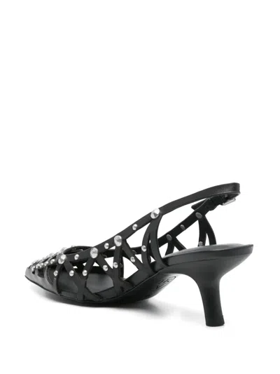 Ash Studded Arrow Toe Kitten Heel Sandals In Multi