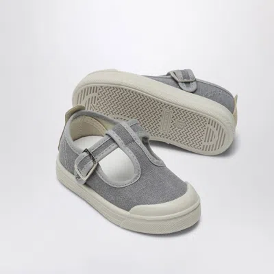 Il Gufo Gray Canvas Sandal In Grey