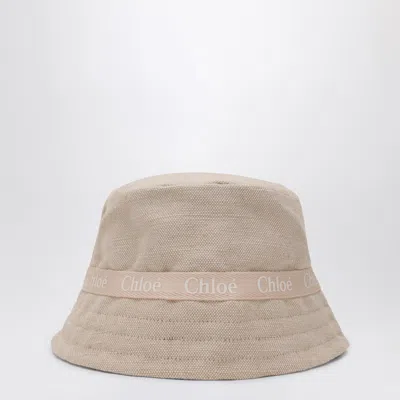 Chloé Beige Fisherman's Hat With Logo In Beige
