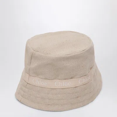 Chloé Beige Fisherman's Hat With Logo In Beige