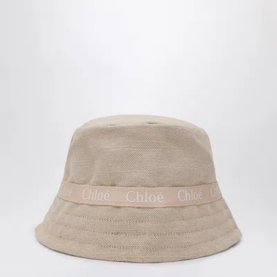 Chloé Beige Fisherman's Hat With Logo In Beige