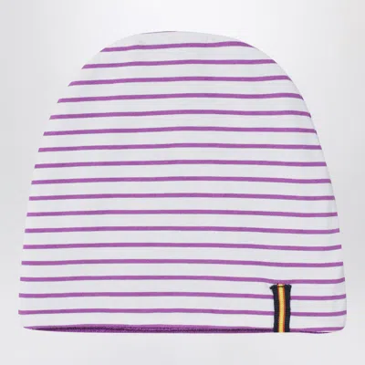 K-way Set Two Reversible Pieces Striped White/purple In Multicolor