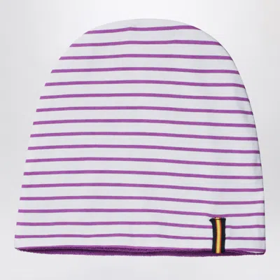 K-way Set Two Reversible Pieces Striped White/purple In Multicolor