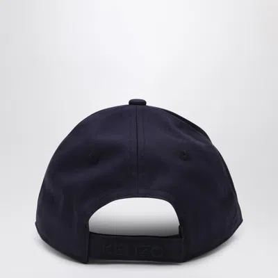 Kenzo Navy Blue Baseball Cap With Logo In Blue