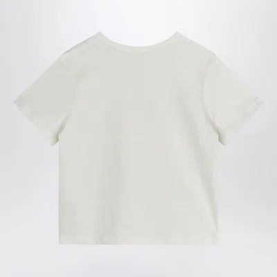 Mini Rodini White T-shirt With Front Pocket And Ladybug Embroidery In Cotton Boy In White