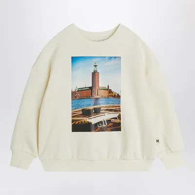 Mini Rodini White Sweatshirt With Municipal Print In White