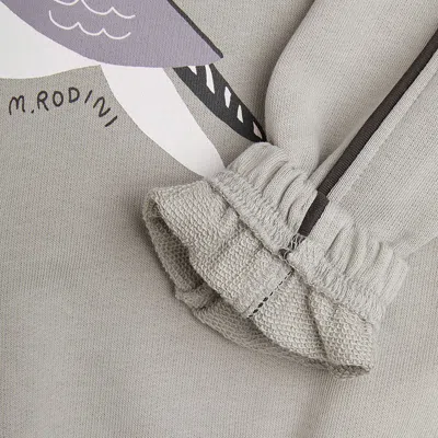 Mini Rodini Gray Sweatshirt With Seagull Print In Grey