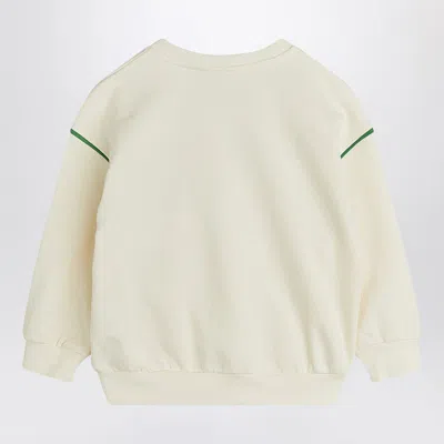 Mini Rodini Ivory Sweatshirt With A Velvet Lizard In White