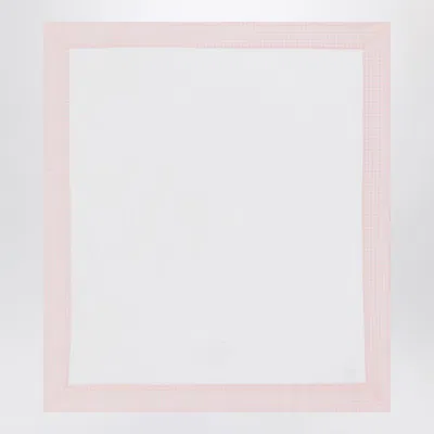 Il Gufo White Cover With Pink Seersucker Border In White