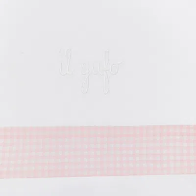 Il Gufo White Cover With Pink Seersucker Border In White