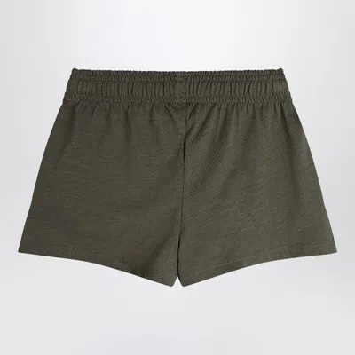 Mini Rodini Washed Black Shorts With Seagull Embroidery In Black