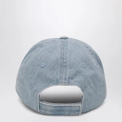 Chloé Light Blue Denim Baseball Cap With Logo In Blue