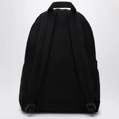 Stone Island Black Backpack With Compass Logo In Black