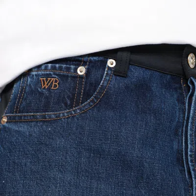 Wales Bonner Washed-out Indigo Blue Jeans Men In Blue