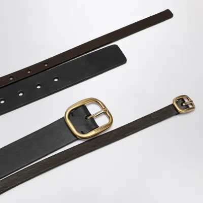 Loewe Black Double Leather Belt Women In Black