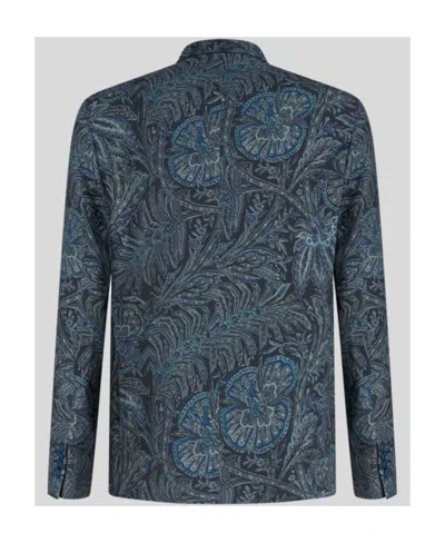 Etro Jacket With Foliage Pattern In Black
