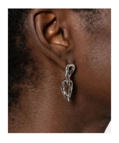 Jil Sander Chain-link Earrings In Silver