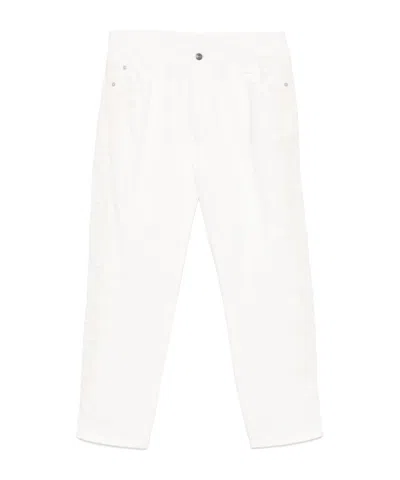 Ermanno Scervino White Trousers With Front Button Closure In White