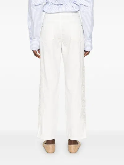 Ermanno Scervino White Trousers With Front Button Closure In White